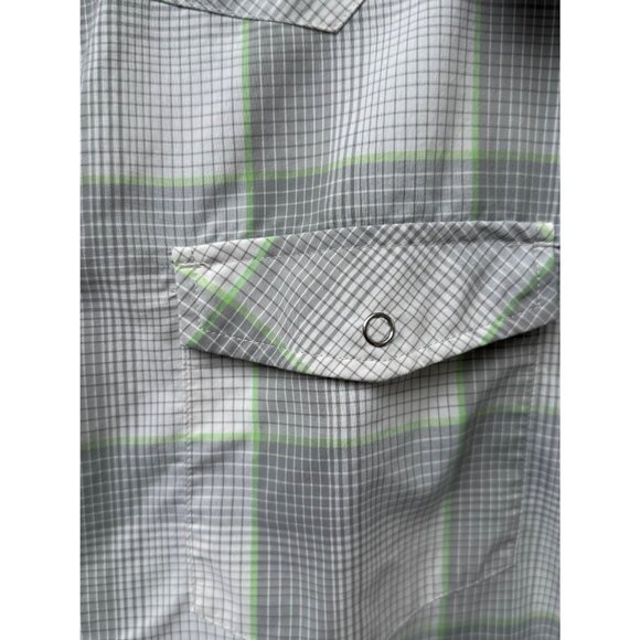 Howler Bros Mens Medium Short Sleeve Plaid Shirt Button-Up Lightweight GreenGray - Picture 5 of 8